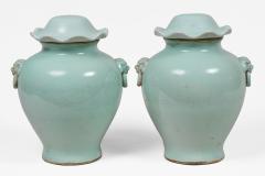 Pair Chinese Celadon Vases with Lids - 4548240