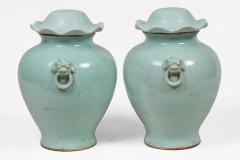 Pair Chinese Celadon Vases with Lids - 4548241