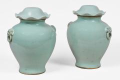 Pair Chinese Celadon Vases with Lids - 4552131