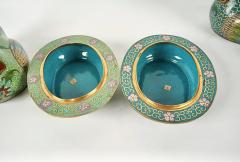Pair Chinese Cloisonne Chicken Form Covered Boxes - 4213255