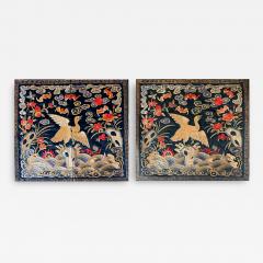 Pair Chinese Embroidered Fourth Rank Badges Qing Dynasty - 3014059