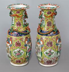 Pair Chinese Export Canton Open Vases - 789001