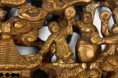 Pair Chinese Giltwood Architectural Relief Panels - 4686456