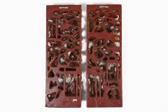 Pair Chinese Giltwood Architectural Relief Panels - 4686458