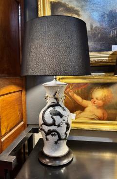 Pair Chinese Porcelain Dragon Vases Fitted as Lamps - 4264314