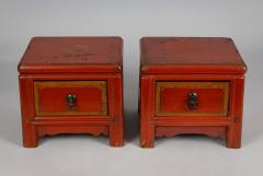 Pair Chinese Red Lacquered Low Stands - 4413882