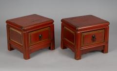 Pair Chinese Red Lacquered Low Stands - 4413885