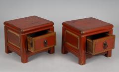 Pair Chinese Red Lacquered Low Stands - 4413886