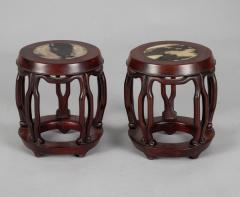 Pair Chinese Rosewood Barrel Form Display Stands - 4179741