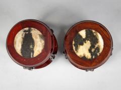 Pair Chinese Rosewood Barrel Form Display Stands - 4179743