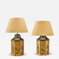 Pair Chinoiserie Tea Canister Lamps - 4281650