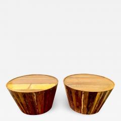 Pair Circular Side Tables Circus Pedestals - 1440390