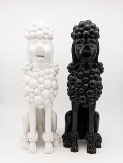 Pair Composite Poodles Late 20th Century - 3194144