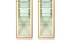 Pair Contemporary Modern Lacquered Wood Frame Glass Vitrine - 2824500