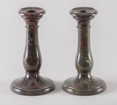 Pair Cornish Serpentine Marble Candlesticks - 1246627