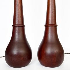 Pair Danish Solid Teak Table Lamps - 3337592