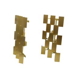 Pair Danish large brass wall lights ca 50s 60s - 4716143
