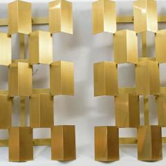 Pair Danish large brass wall lights ca 50s 60s - 4716146