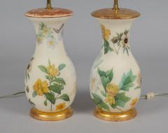 Pair Decalcomania Vase Lamps and Shades - 4406509