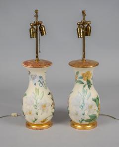 Pair Decalcomania Vase Lamps and Shades - 4406510