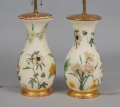 Pair Decalcomania Vase Lamps and Shades - 4406511