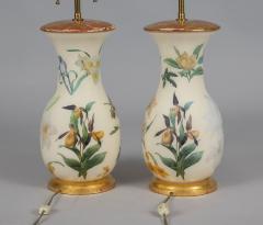 Pair Decalcomania Vase Lamps and Shades - 4406512