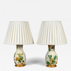 Pair Decalcomania Vase Lamps and Shades - 4419613