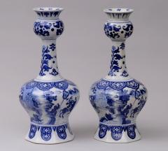 Pair Dutch Delft Bottle Vases - 143018