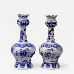 Pair Dutch Delft Bottle Vases - 143775