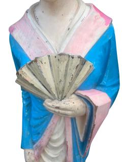 Pair East Asian Standing Figures Of Woman Possibly Geisha - 4253731