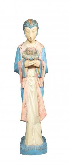 Pair East Asian Standing Figures Of Woman Possibly Geisha - 4253746