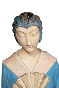 Pair East Asian Standing Figures Of Woman Possibly Geisha - 4253748