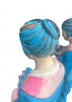 Pair East Asian Standing Figures Of Woman Possibly Geisha - 4253761