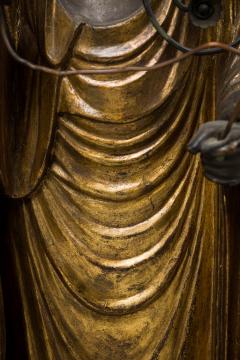 Pair Edo era giltwood standing Amitabha Buddhas - 4631103
