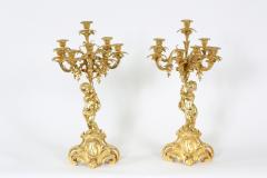 Pair Eight Armed Gilt Bronze Candelabras - 1337236