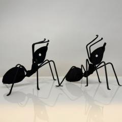 Pair Enameled Metal Black Ant Sculptures - 3505896