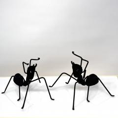 Pair Enameled Metal Black Ant Sculptures - 3505899