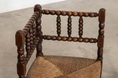 Pair English 19thC Beech Bobbin Corner Chairs - 4502137