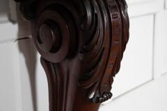 Pair English 19thC Mahogany Lion Paw Console Tables - 4336578