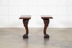 Pair English 19thC Mahogany Lion Paw Console Tables - 4336603