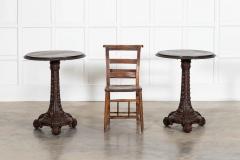 Pair English 19thC Mahogany Painted Cast Iron Tavern Tables - 4496417