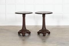 Pair English 19thC Mahogany Painted Cast Iron Tavern Tables - 4496421
