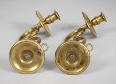 Pair English Brass Wall Sconces 18th Century - 3134423