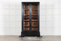 Pair English Ebonised Oak Glazed Bookcases - 4210596