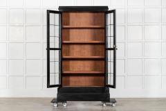 Pair English Ebonised Oak Glazed Bookcases - 4210597