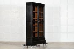 Pair English Ebonised Oak Glazed Bookcases - 4210598
