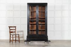 Pair English Ebonised Oak Glazed Bookcases - 4210599