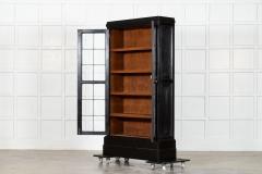 Pair English Ebonised Oak Glazed Bookcases - 4210601