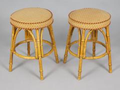 Pair English Faux Bamboo Stools - 3940922