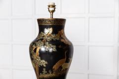 Pair English Large Chinoiserie Papier M ch Table Lamps - 2819333